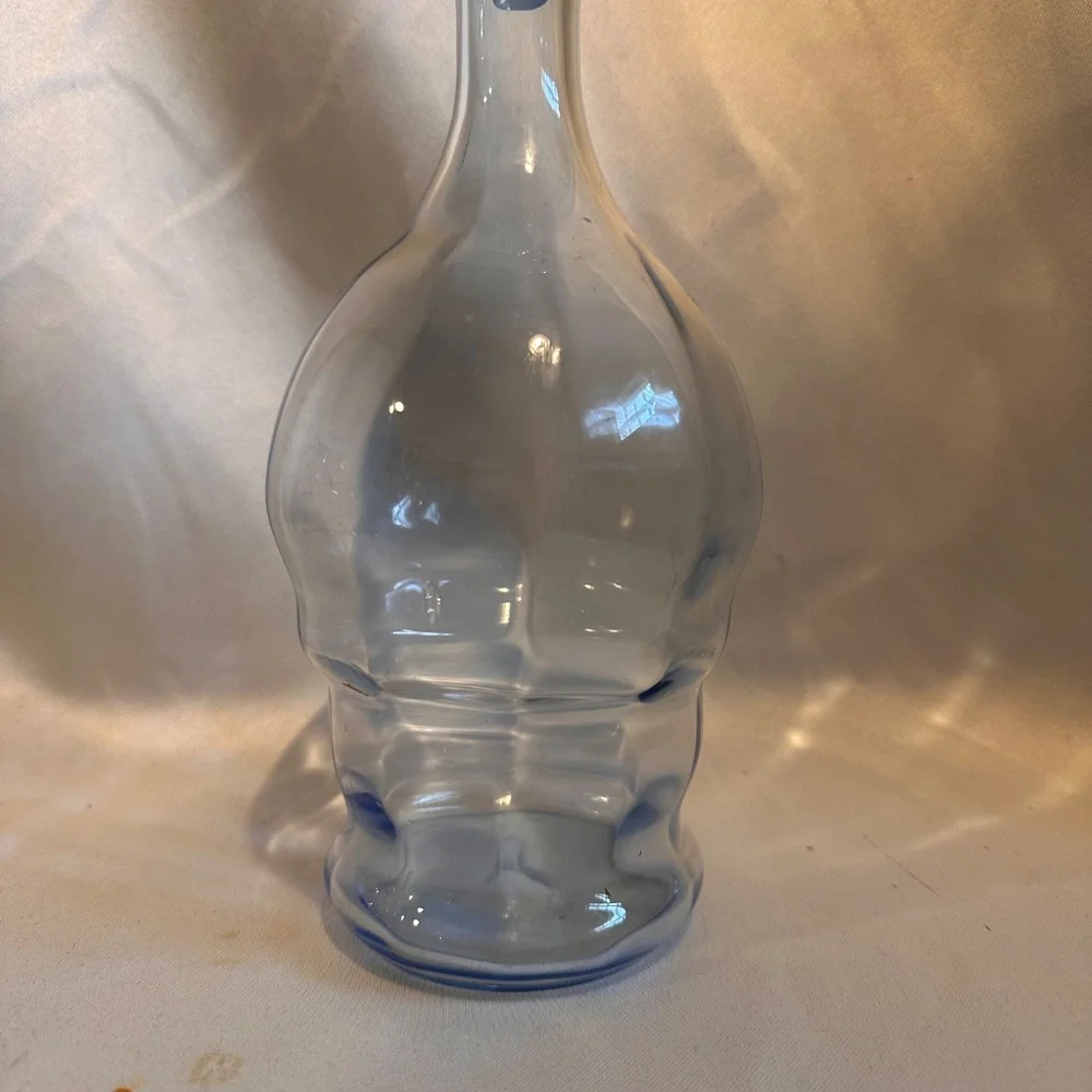 Art Deco Style Baby Blue Glass Decanter Liquour Barware